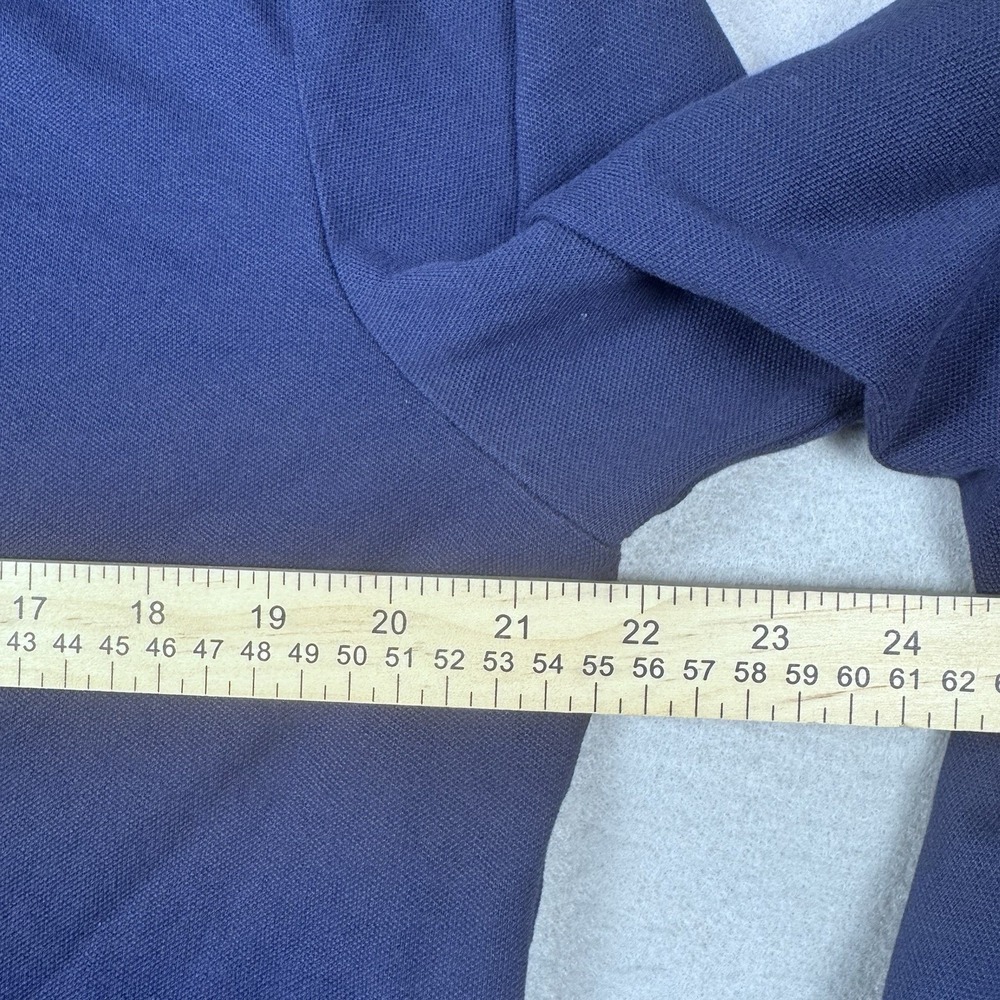 Ash & Erie Long Sleeve Polo Men L Blue Preppy Golf Collar Knit Pima Cotton - Picture 5 of 8